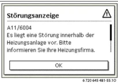 BOSCH Olio Condens 7000F - Störungsanzeigen an der Bedieneinheit - 1