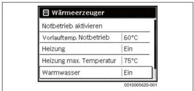 BOSCH Olio Condens 7000F - Warmwasserbereitung ein- oder ausschalten - 1