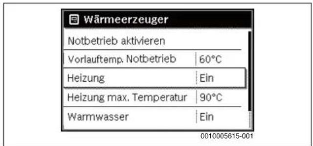BOSCH Olio Condens 7000F - Heizbetrieb ein- oder ausschalten - 1