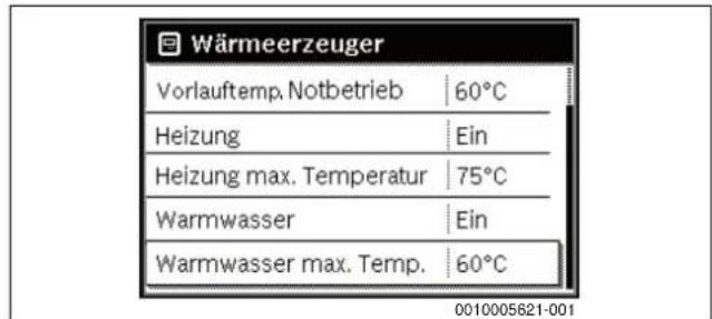 BOSCH Olio Condens 7000F - Maximale Warmwassertemperatur einstellen - 1