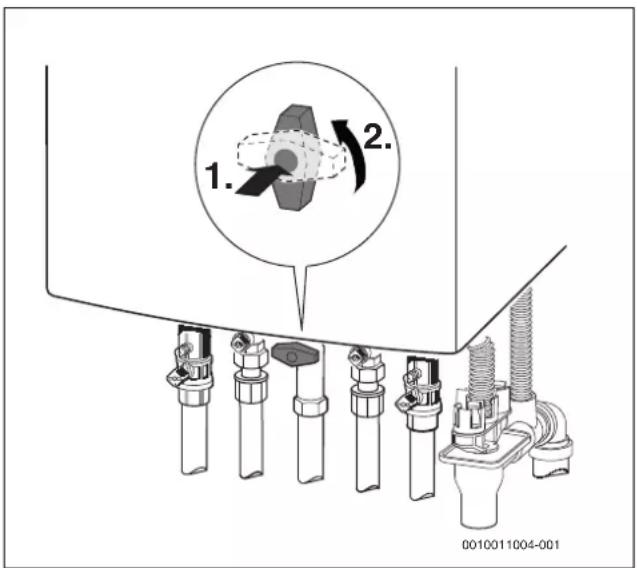BOSCH Condens GC7000iW - Gashahn öffnen/schließen - 1