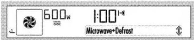 600w 1:00 Microwave+Defrost