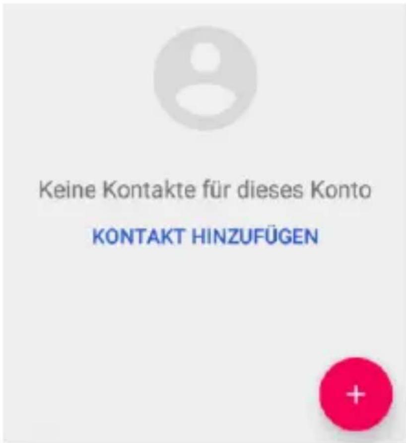 Keine Kontakte für dieses Konto KONTAKT HINZUFÜGEN