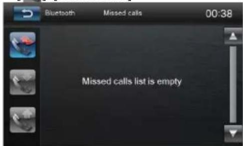 Missed calls list is empty