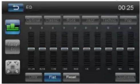 EQ 00:25 Optimal Classic Rock Jazz Techno Pop 0 0 0 0 0 0 0 0 0 0 0 Pacy EJ 31.28 42.8 52.6 78.0 90.0 1K 2K 3K 4K 5K 6K 7K User Flat Reset Routine