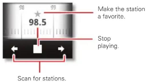 Make the station a favorite. 98.5 Stop playing. Scan for stations.