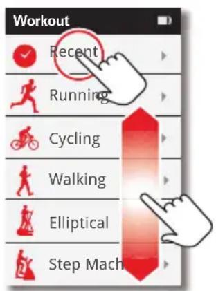 Workout Recent Running Cycling Walking Elliptical Step Mach