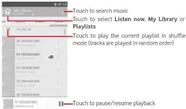 Vodafone Smart 4 Power - Playing music8.3.1 - 1