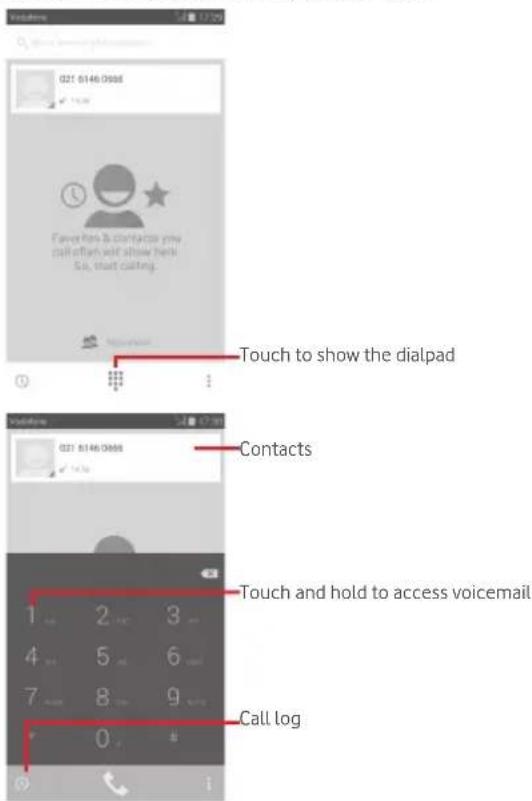 Vodafone Smart 4 Power - Placing a call - 1