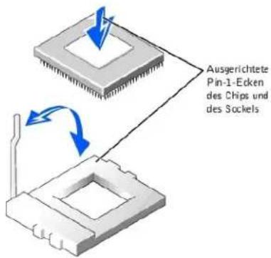 DELL PowerEdge 1650 - Abbildung 6-10. Mikroprozessorchip installieren - 1