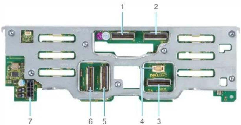 DELL PowerEdge MX840c - Abbildung 31. 6 x 2,5-Zoll-Laufwerksrückwandplatine - 1