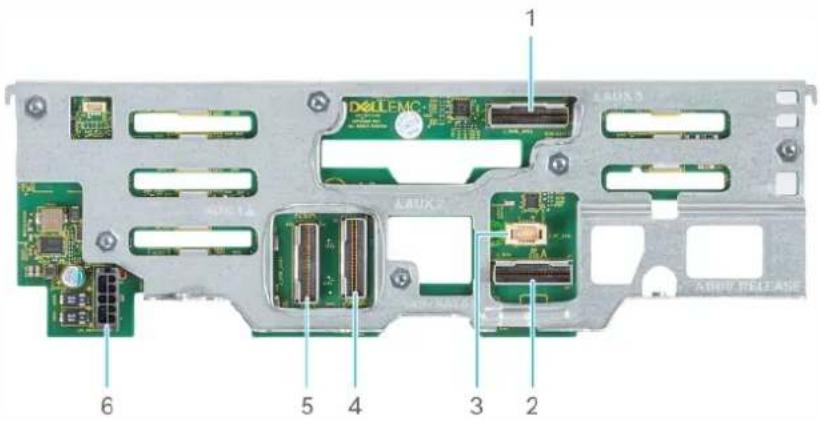DELL PowerEdge MX840c - Anschlüsse für Laufwerksrückwandplatine - 1
