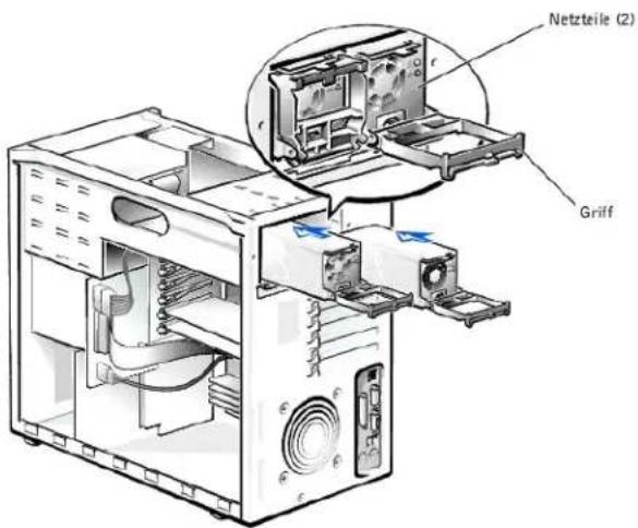 DELL PowerEdge 1500SC - Abbildung 6-4. Nicht-redundante Netztelle aus- und einbauen - 1