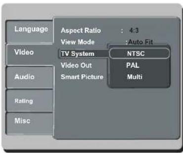 PHILIPS DVP3142KM - Step 4: Selecting the matching color system - 1