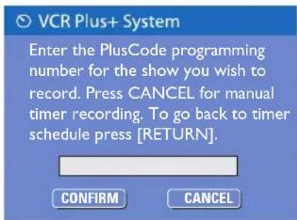 PHILIPS DVDR3350H - Timer recording (VCR Plus+® System) - 2