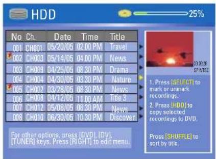 PHILIPS DVDR3350H - Recording from the HDD - 1