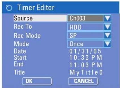 PHILIPS DVDR3350H - Timer Recording (continued) - 1