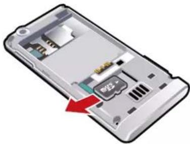 SONY Ericsson J105 Naite - To remove a memory card - 1