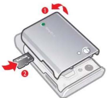 SONY Ericsson T715 - To insert a memory card - 1