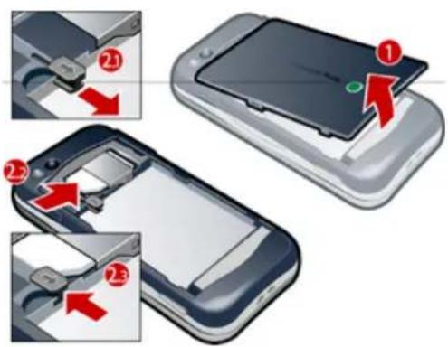 SONY Ericsson Yari - To insert the SIM card - 1