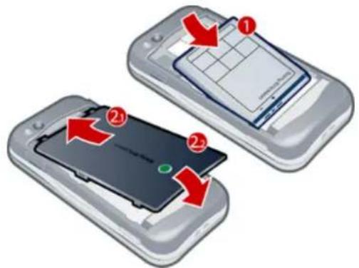 SONY Ericsson Yari - To insert the battery - 1