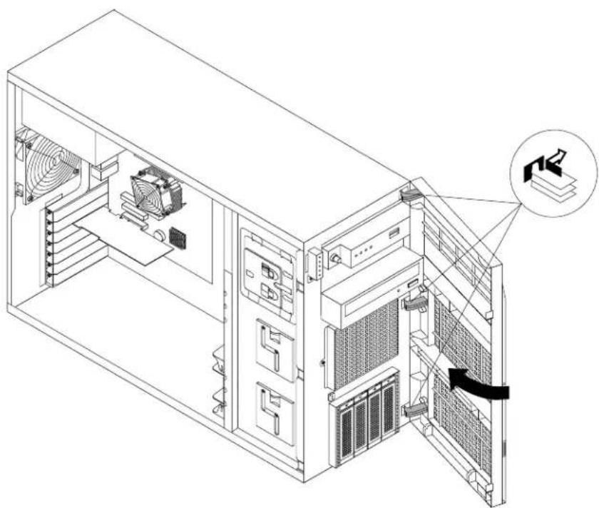 LENOVO ThinkServer RD540 - Removingandreinstallingthefrontbezel - 1