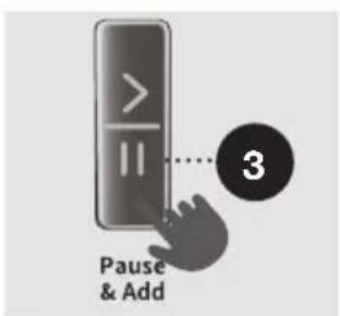 >+ == Pause & Add 3