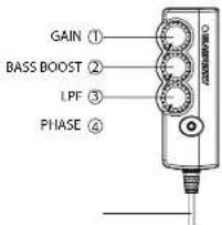 GAIN ① BASS BOOST ② LPF ③ PHASE ④