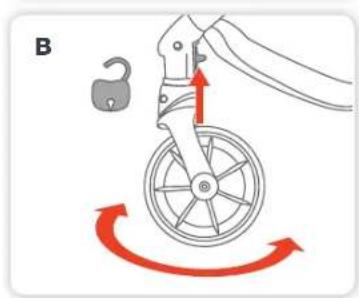 Steelcraft Strider Mini Signature - Using the Front Wheel Swivel Lock - 2