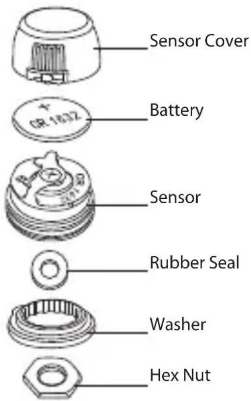 Sensor Cover Battery Sensor Rubber Seal Washer Hex Nut