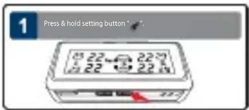 1 Press & hold setting button ^ 22 °C 8 22 22 22 5 22 22 22