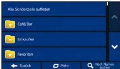 Ale Sonderziele auflisten Café/Bar Einkaufen Favoriten Zurück Mehr Nach Namen suchen