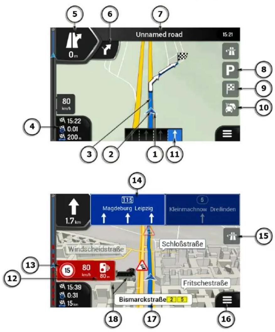 5 6 7 Unnamed road 15:21 0 m 80 km/h 15:22 0:01 200 m 4 3 2 1 11 14 115 Magdeburg Leipzig Kleinmachnow Dreilinden 1.7 km 15 Windscheidstraße Schloßstraße 15 80 km/h 80 m 15:39 0:31 15 km Fritschestraße Bismarckstraße 2 5 18 17 16