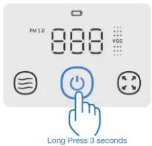 PM 1.0 888 voc Long Press 3 seconds