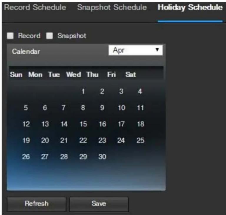 Amcrest IP2M-842EB - Holiday Schedule - 1