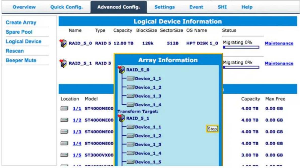 Highpoint RocketStor 6628A - Expanding an Existing Array - 3