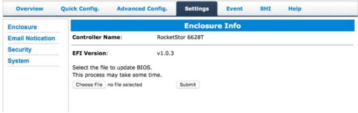 Highpoint RocketStor 6628A - System setting - 1