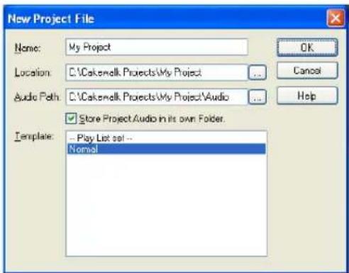 New Project File Name: My Project Location: C:\Cakenellk Projects\My Project Audio Path: C:\Cakenellk Projects\My Project\Audio ✓ Store Project Audio in its own Folder. Template: -- Play List set -- Normal