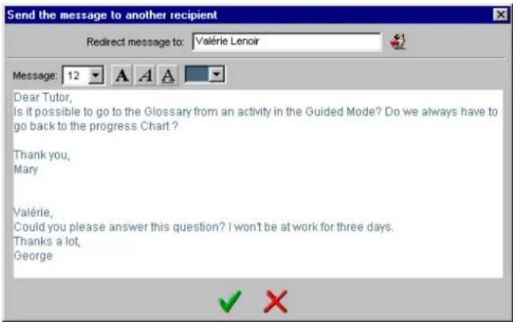 Auralog Tell me More Education 7.0 - To transfer a message to another Tutor - 2