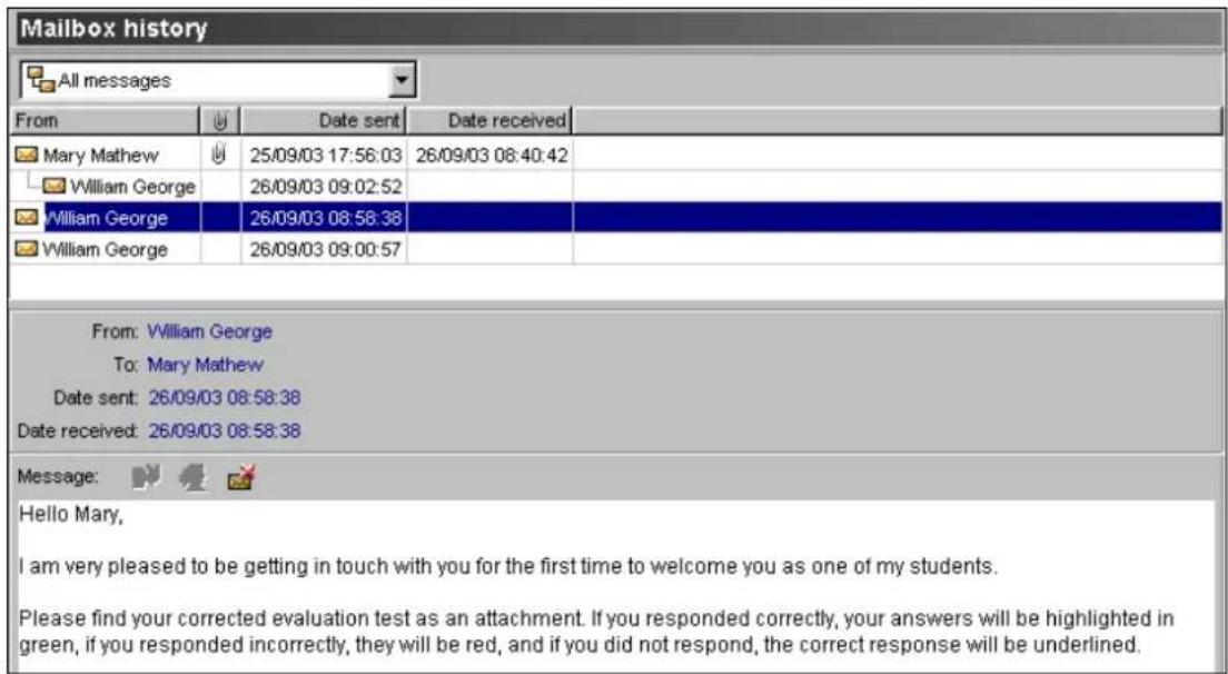 Auralog Tell me More Education 7.0 - Mailbox history - 1