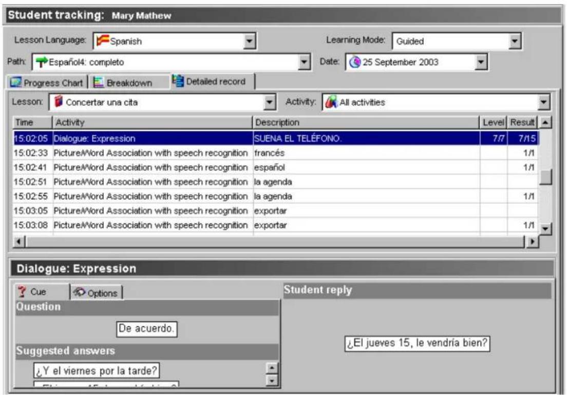 Auralog Tell me More Education 7.0 - To view the detailed tracking - 1