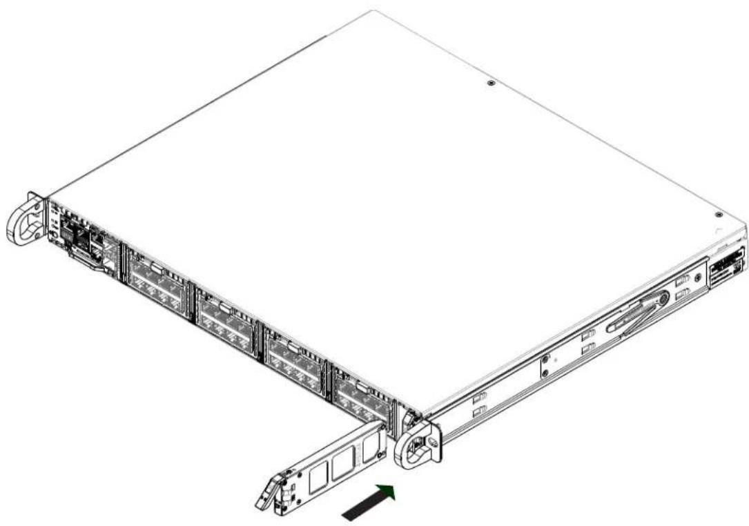 Supermicro SuperServer 1019D-14C-FRN5TP - Inserting the EDSFF Module - 1