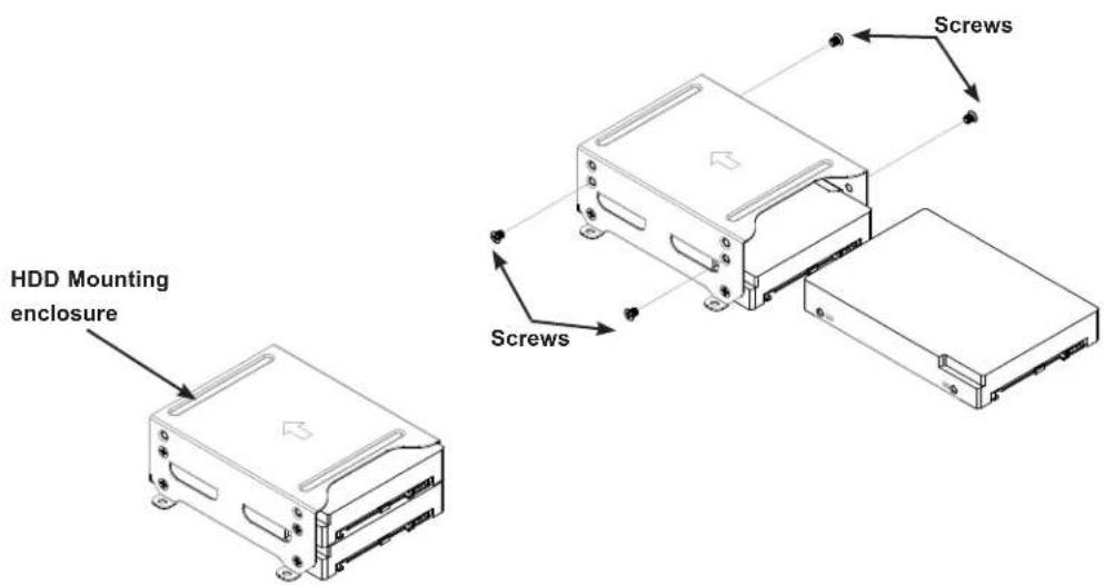 Supermicro SuperServer 1019D-14C-FRN5TP - Installing an Optional 2.5" Hard Disk Drive with a Fixed Enclosure - 1