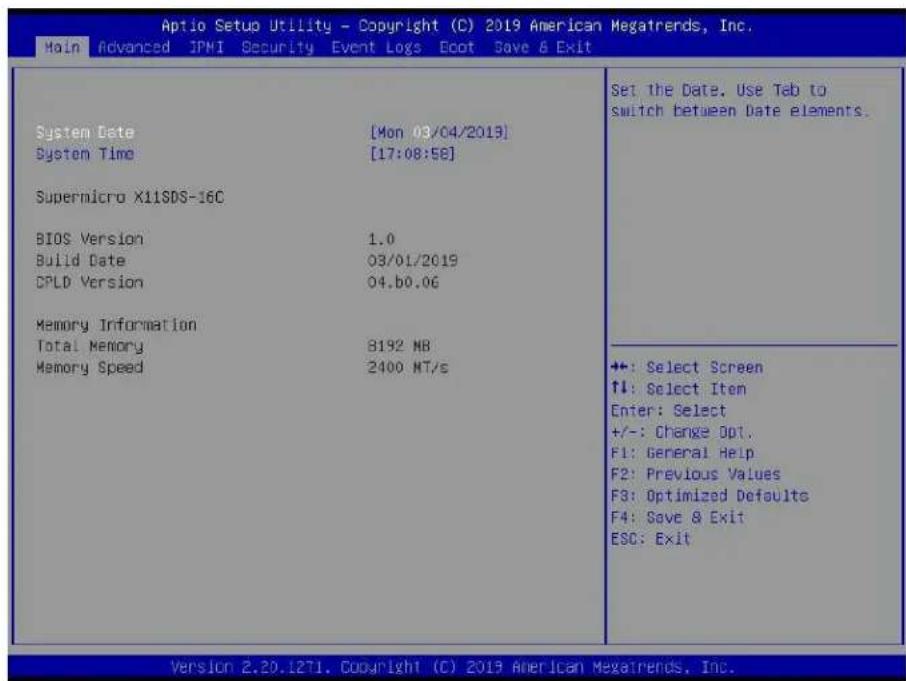 Supermicro SuperServer 1019D-14C-FRN5TP - Main Menu - 1