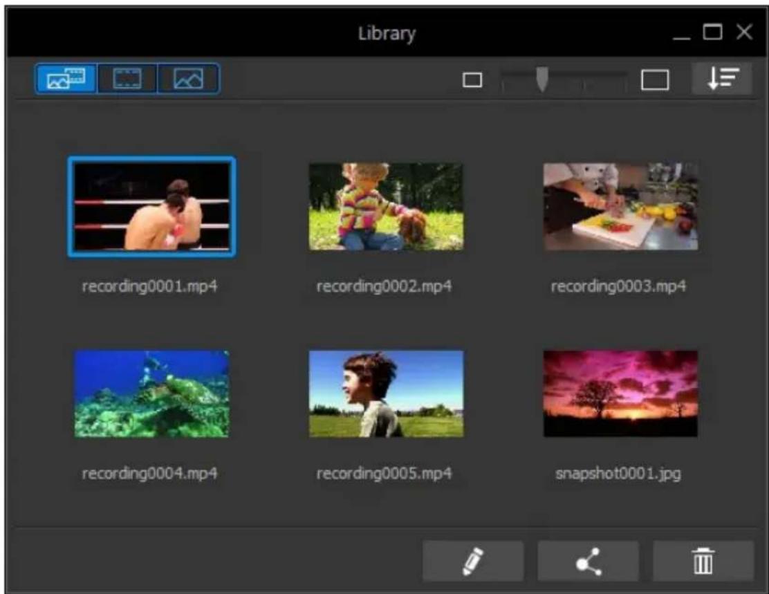 CYBERLINK Screen Recorder 3 - Library Window - 1