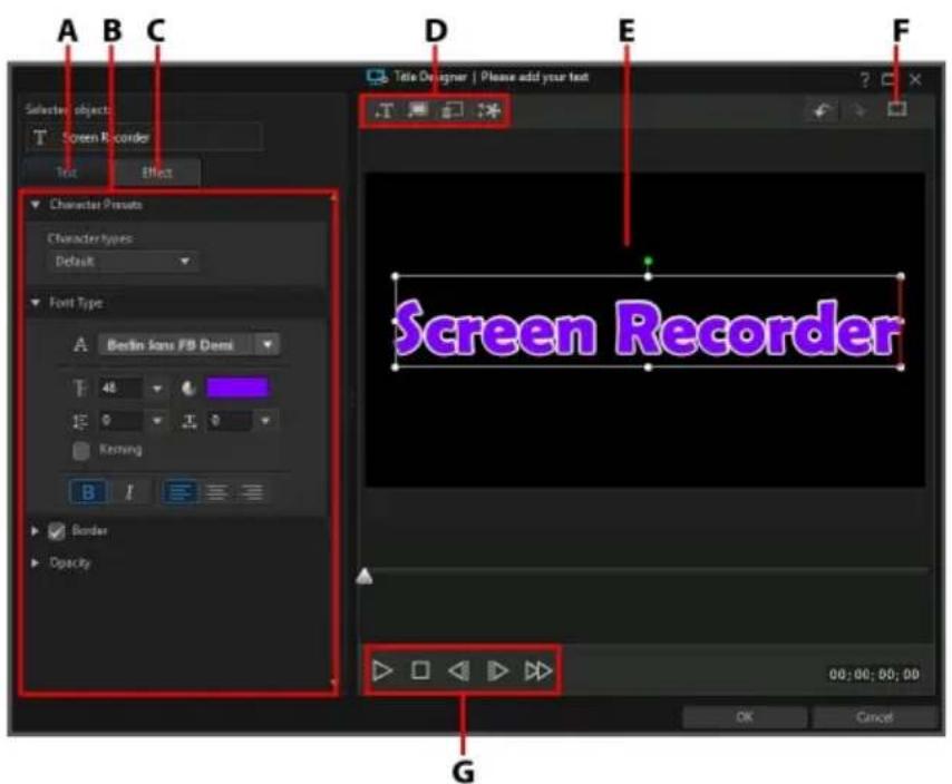 CYBERLINK Screen Recorder 3 - Modifying Titles in the Title Designer - 2