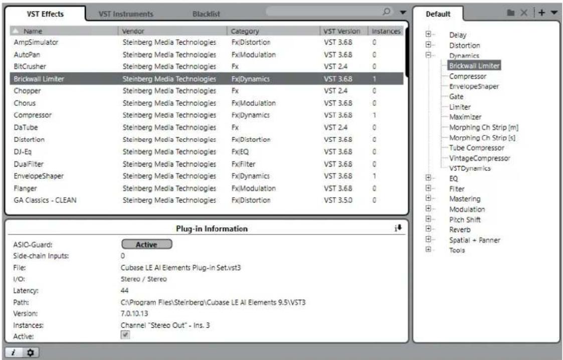 STEINBERG Cubase AI 9.5 - VST Plug-In Manager Window - 1
