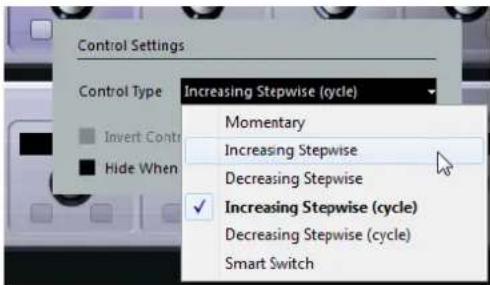 STEINBERG Cubase AI 9.5 - Control Type Settings for Switches - 1