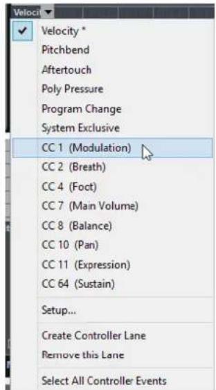 STEINBERG Cubase AI 9.5 - Selecting the Event Type - 1