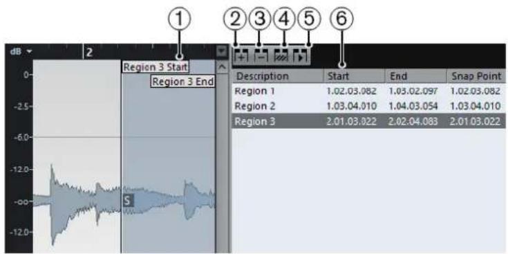 STEINBERG Cubase AI 9.5 - Regions List - 1